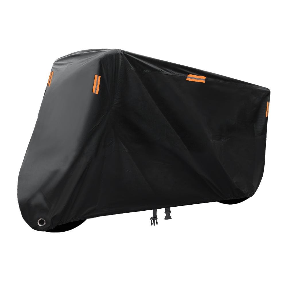 Motocicleta Carro Elétrico Casaco Grosso Proteção Solar Pára-sol Capa de Chuva 210D Preto Prata Revestido Com Seis Faixas Refletivas Laranja