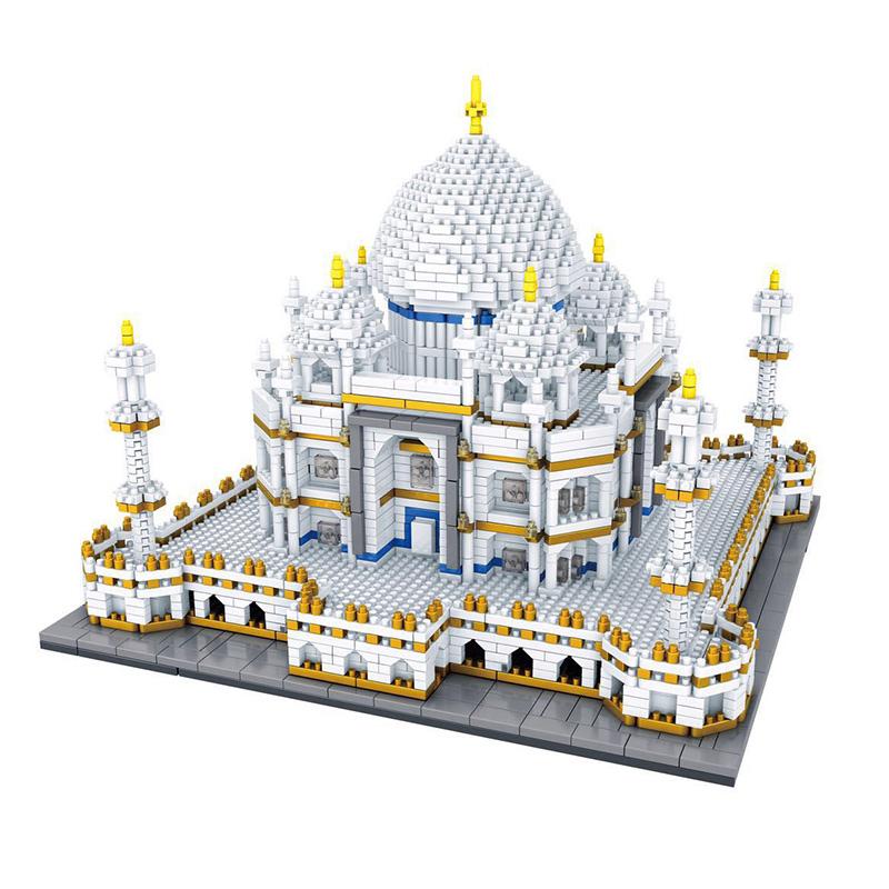 Diamond Architecture Model Building Blocks Taj Mahal Sydney Opera House India Chinese Micro Construction toys