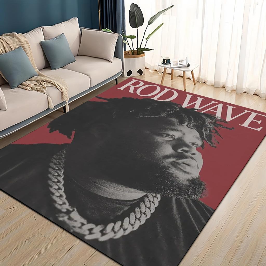 HOT Rod Wave 3D Print Rapper Star Rug Carpet for Living Room Bedroom Home Decor,kids Play Non-slip for Sofa Doormat