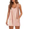 Vestito Canotta da Donna Senza Maniche con Tasche, Vestito Mini Casual Ampio