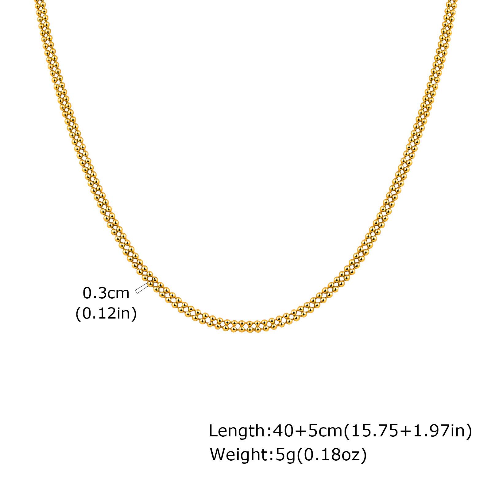 Аксессуары, Двойная шариковая цепь из нержавеющей стали, Золотое ожерелье, Женское 2143 золотой