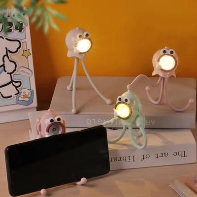 אור לילה תמנון מצחיק ויצירתי מצויר מיני LED אור אווירה מנורת לילה לחדר שינה לילדים מנורת שולחן ניידת צעצוע מתנה