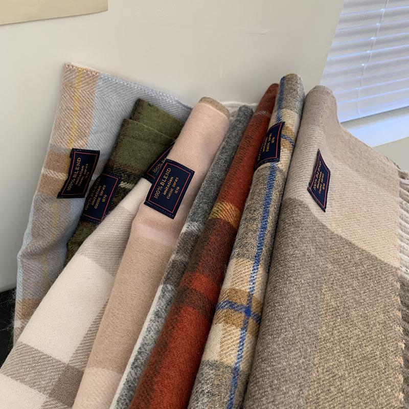 Women Winter Cashmere Scarf Plaid Pashmina Luxury Brand Shawls and Wraps Bufanda Hijab Travel Stoles Echarpe Warm Blanket