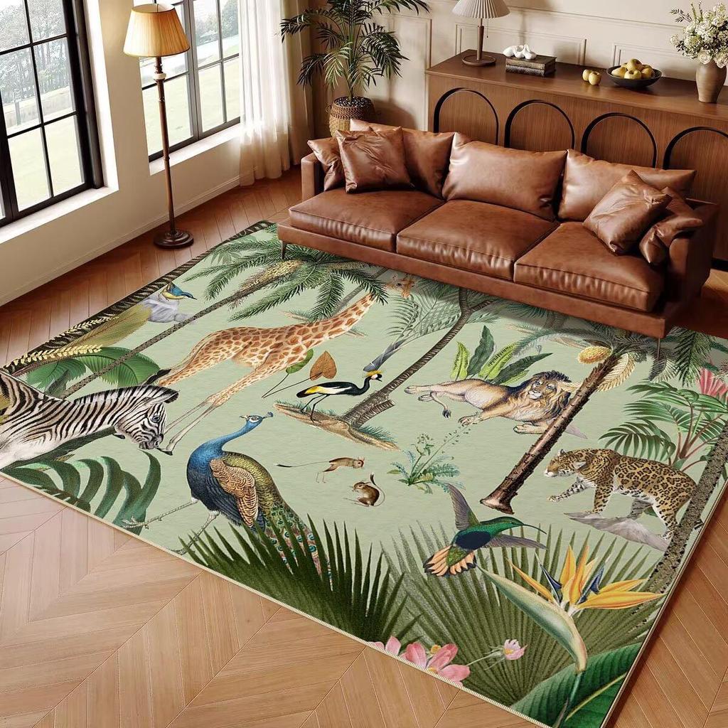 jungle Animal Cartoon Child Carpet Rug for Home Living Room Bedroom Sofa Doormat Decor Play Area Rug Nordic Non-slip Floor Mat