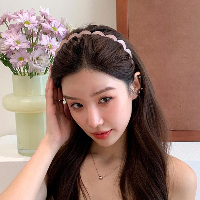 1pc 38cm/14.96in Non-Slip Serrated Lightweight Plastic Headband, Fashion Versatile High-End Elegant Simple Minimalist Hair Accessories Suitable