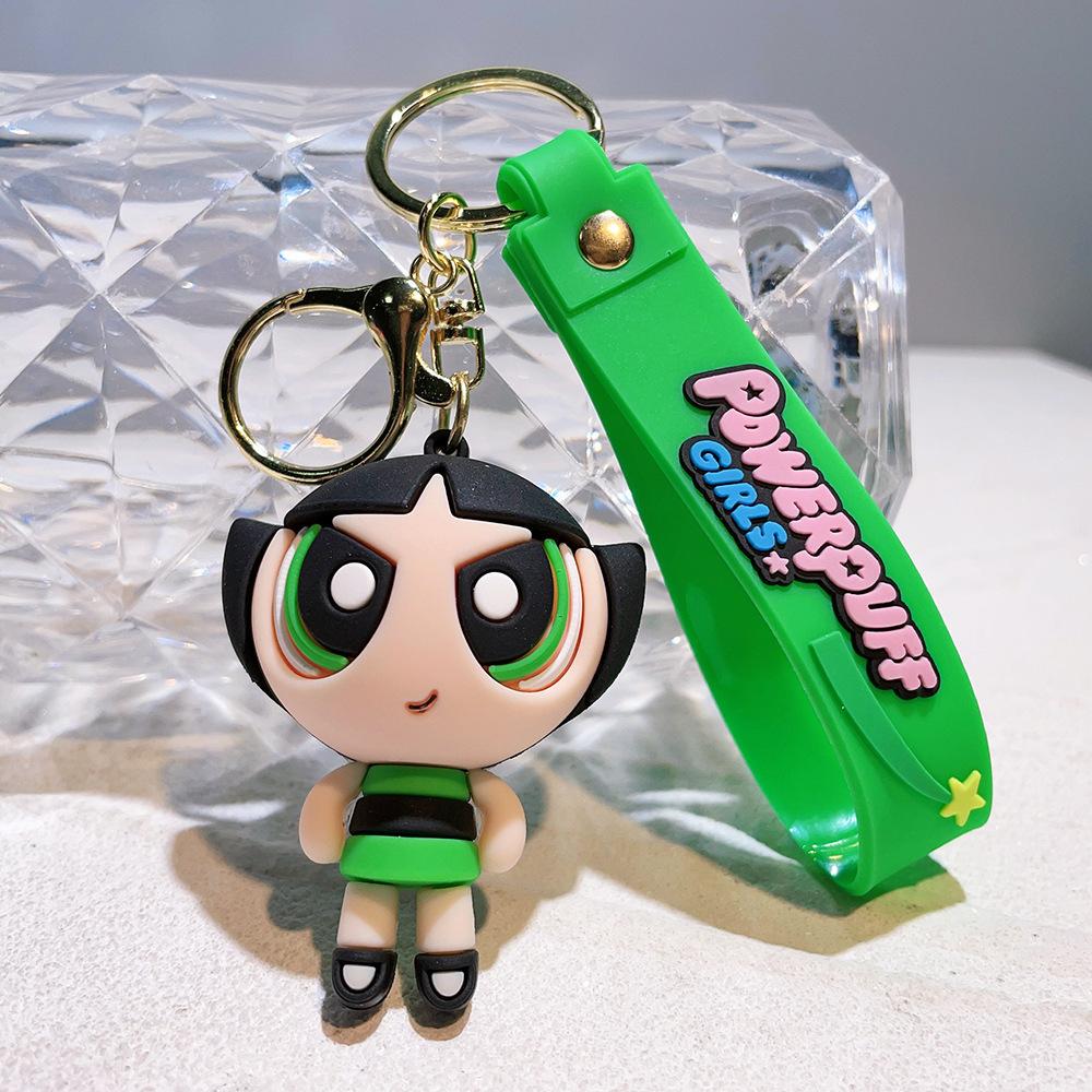 Q Version Anime The Powerpuff And Girls Series Keychain Cute Cartoon Role Kawaii Creativity Car Key Backpack Keychain