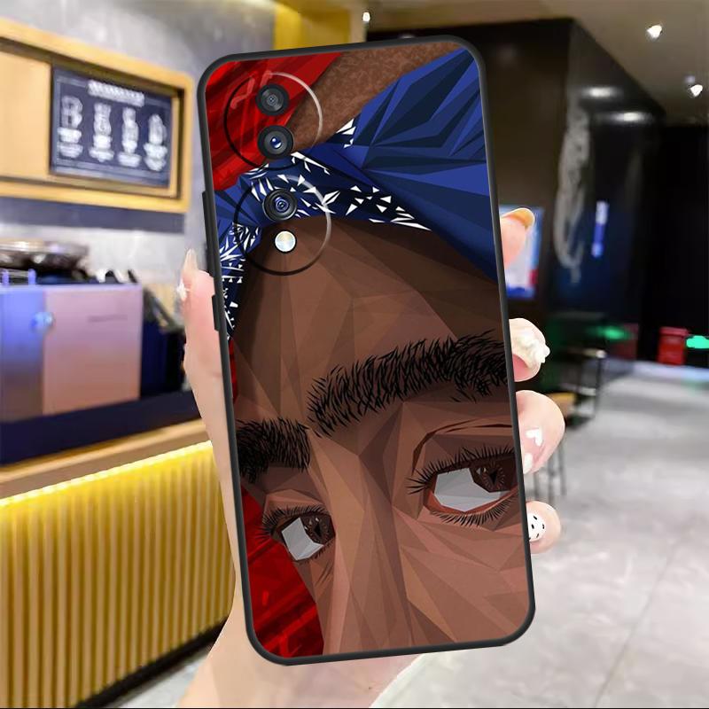 Rapper T-Tupac Shakur For Honor Magic 8 7 6 Pro Case For Honor 200 400 50 70 90 Lite X8c X8b X9a X9b X9c X9d Win RT