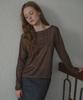OURNOSTALGIA Vine Flower Shirring T-Shirt_Brown(Ob6Tp18)