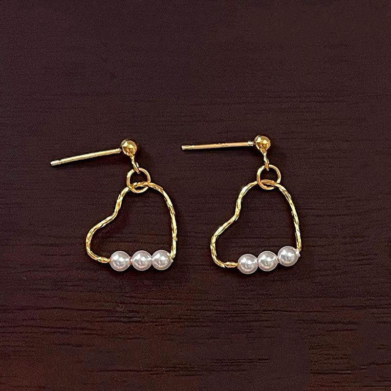 

Серьги-любовь, Жемчужные кольца, Простой темперамент, Женские маленькие серьги, Милые