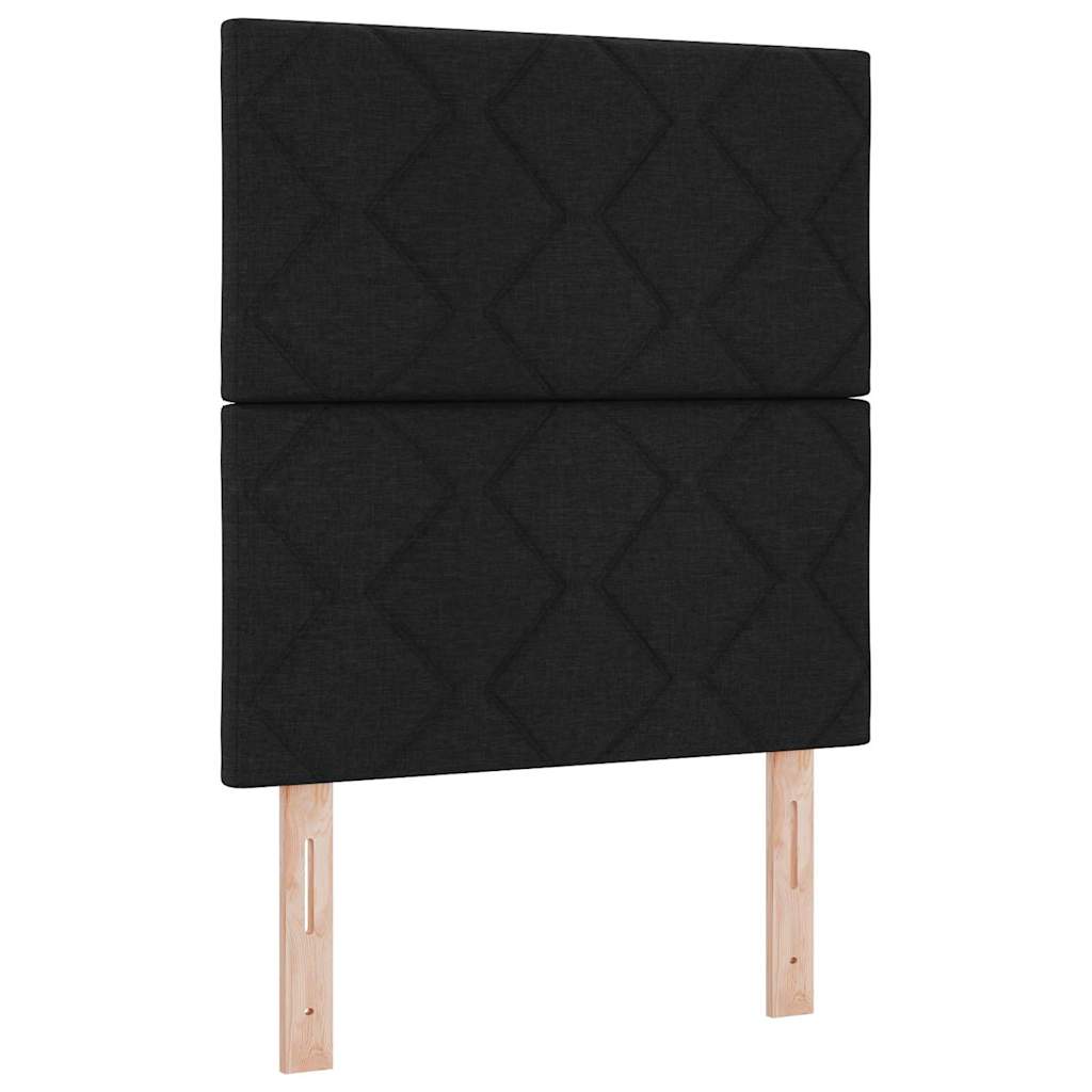 Box Spring Bed with Headboard Black 80 x 200 cm Fabric