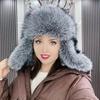 Women Winter Hat Thickened Fuzzy Faux Fur Ear Protection Windoroof Heat Retention Outdoor Skiing Skating Snowboarding Lei Feng Hat