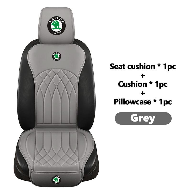 ADZ1 Car Seat Cushion Pad Leather Seat Cover Decoration Dust Proof Interior Accessories For Skoda Fabia Kodiaq Kamiq Superb Yeti