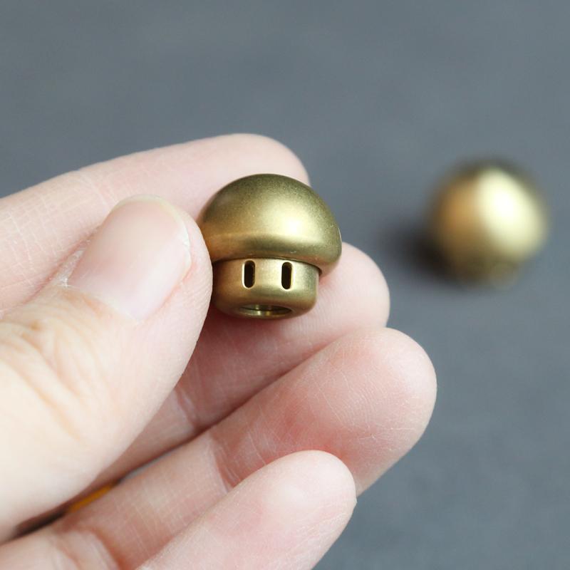 Mushroom Shape Brass Knife Bead Rope Paracord Lanyard Tail Pendant Bead DIY EDC Fidget Slider Accessories Adults Gifts