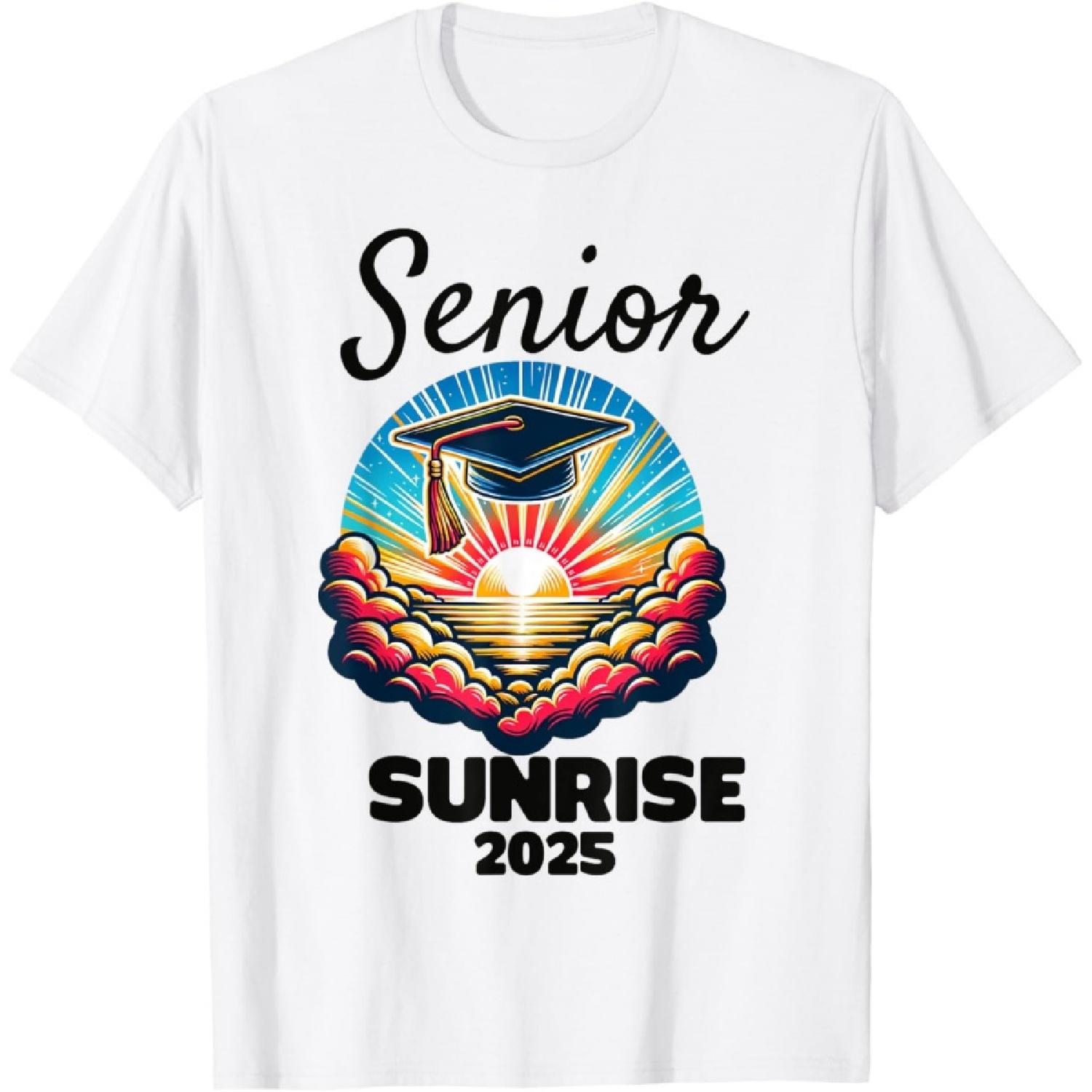 Рассвет старшеклассников 2025 Футболка для выпускного класса XXXXXL белый