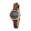Authorized Dealer MATOW Watch with Leather Strap Indigo Round Rose Gold AKI Akilea [MATOW] Solar-Powered Women's (mw001011brwss) [Shiki Charcoal]