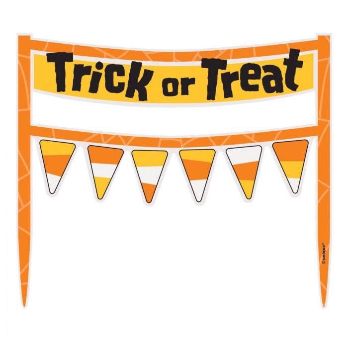 Unique Party Trick Or Treat Bunting Halloween Cake Topper