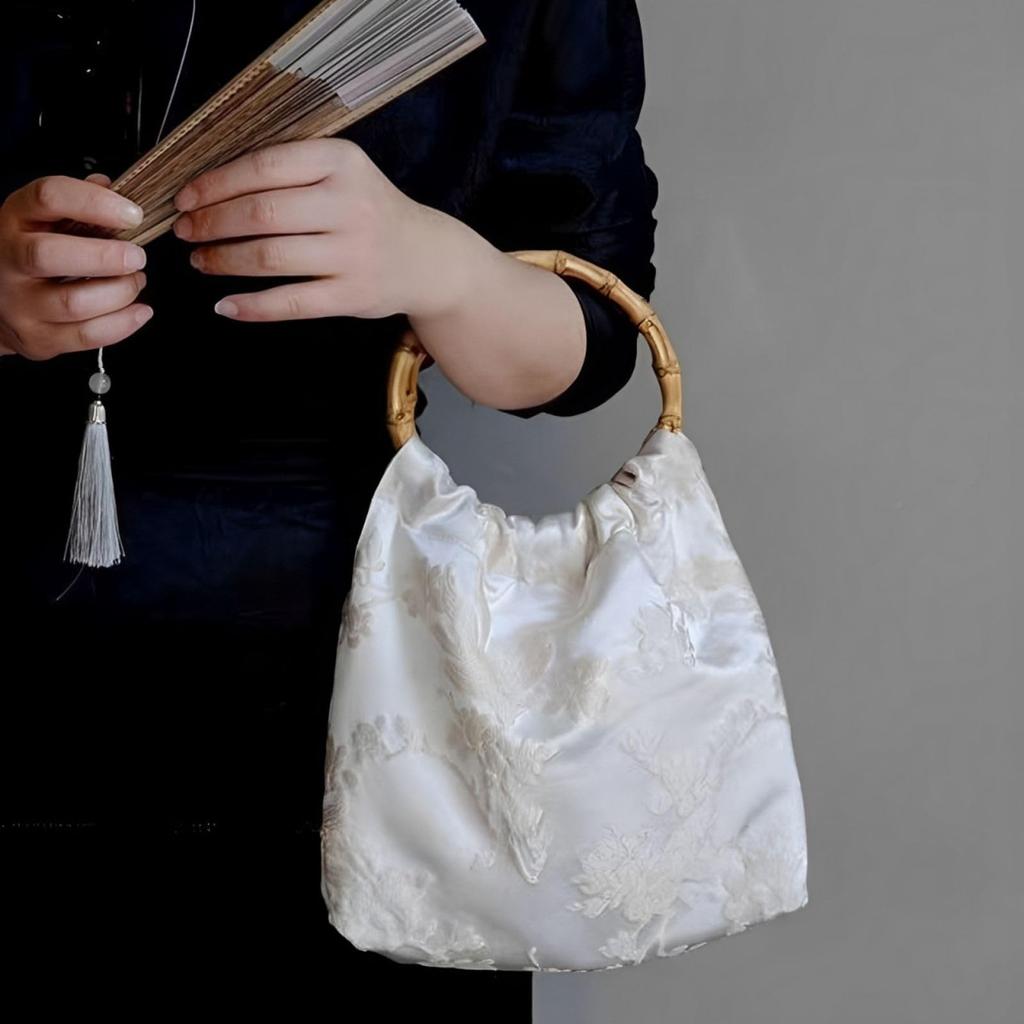 Harujio Yukata Hakama Yukata Bamboo Perfect for and Popular and Trendy Bag, Bag, Women's Handbag, Small, Mini, Handle, Natural, Stylish, Cute,