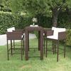 VidaXL 5 Pcs Garden Bar Set and Cushions Outdoor Furniture Patio Table and Chairs Garden Lounge Terrace 3094783