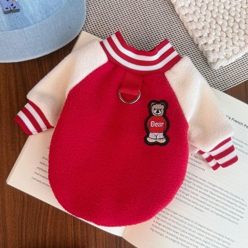 Fashion Autumn Winter Dog Warm Clothes Windproof Fleece Dog Jacket With R-ing Thickened Dog Sport Suit Cat