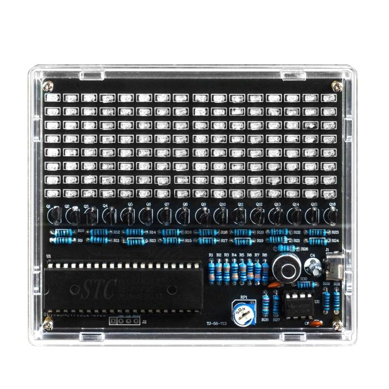 Colorful Voice Activated LED Rhythm Light Display Board With 16X8 Light Panel For Music Visualization Projects