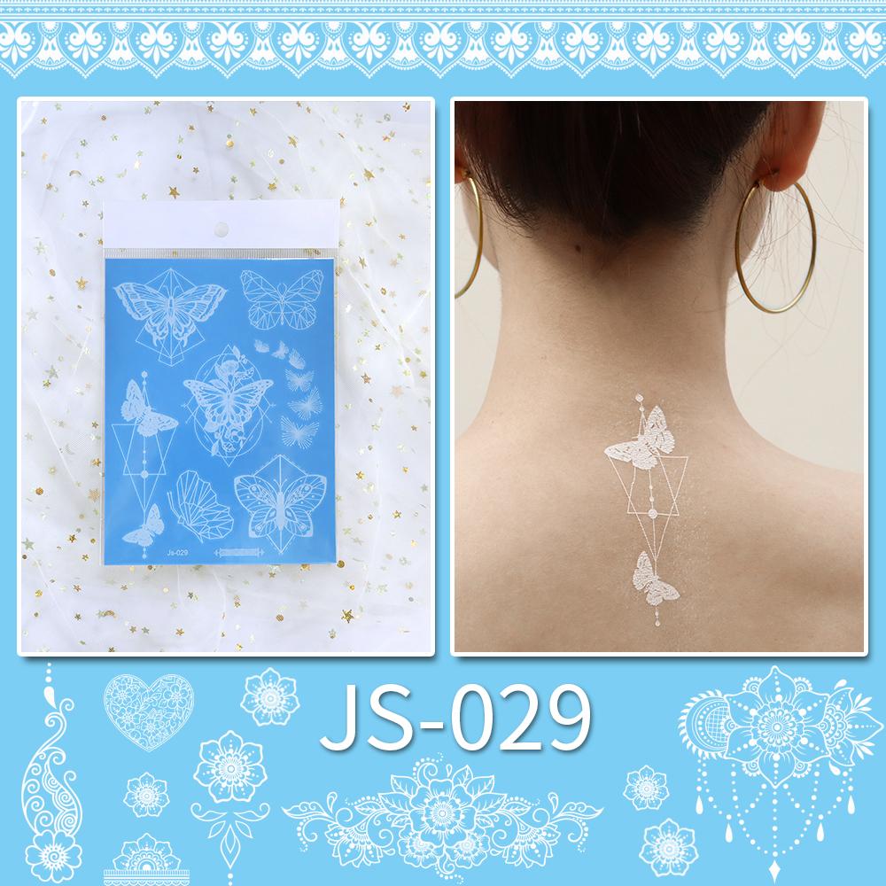 

1 лист, водостойкая белая хна, временные татуировки, наклейки, кружевные цветы, мандала, татуировки для свадебной вечеринки, праздничные временные татуировки