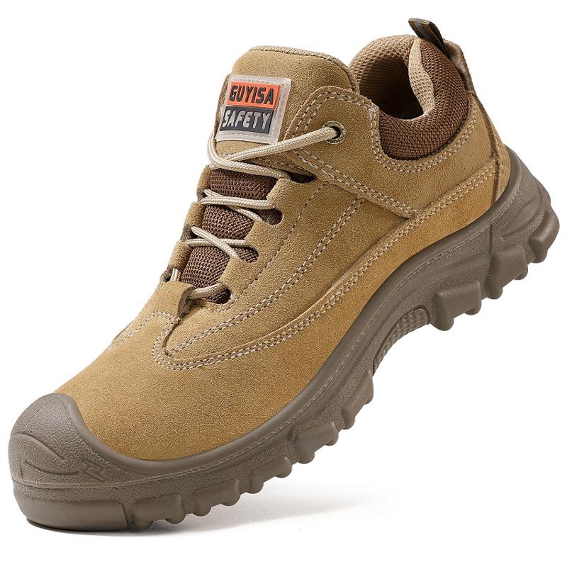 

New welding shoes for Men, anti smashing, anti piercing Safety Shoes suede leather, construction site protection Work boots 37