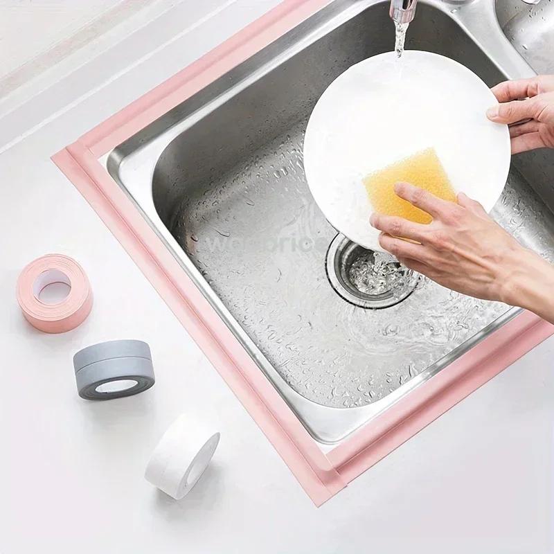 Duschbadkar Tätningstejp Remsor PVC självhäftande vattentät väggdekal för badrum Kökstätning tätningsremsa Diskbänk Mögelsäker