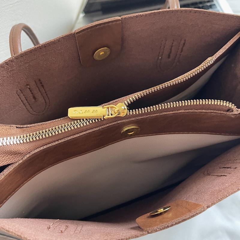 Structured Leather Tote Bag with Long Handle Large Capacity Everyday Fashion Shoulder Bag
