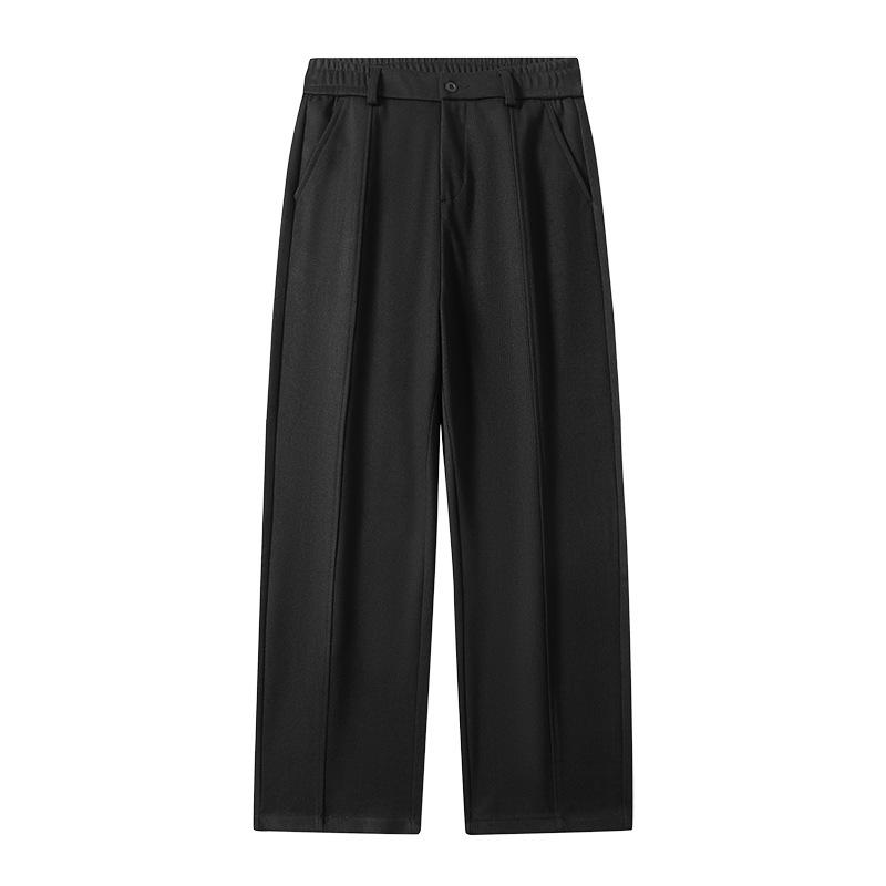 

Мужская мода ACU: Плотные потертые брюки для костюма — повседневные брюки широкого кроя на осень/зиму 2025 г. XL чёрный