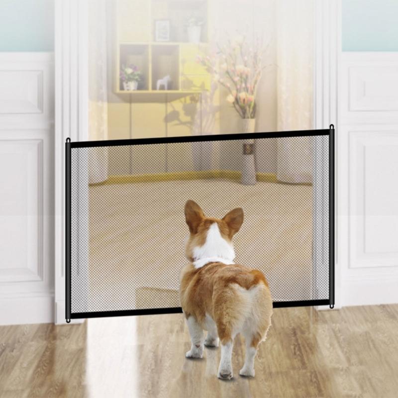 Foldable Pet Fence for Dogs Space-Saving Design for Bedroom and Dining Area Convenient Dogs Mesh Barrier for Protect