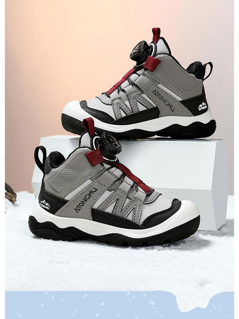 Popular Boys' Snow Boots: Fleece-Lined, Thickened, Non-Slip, Warm Winter Shoes for Children