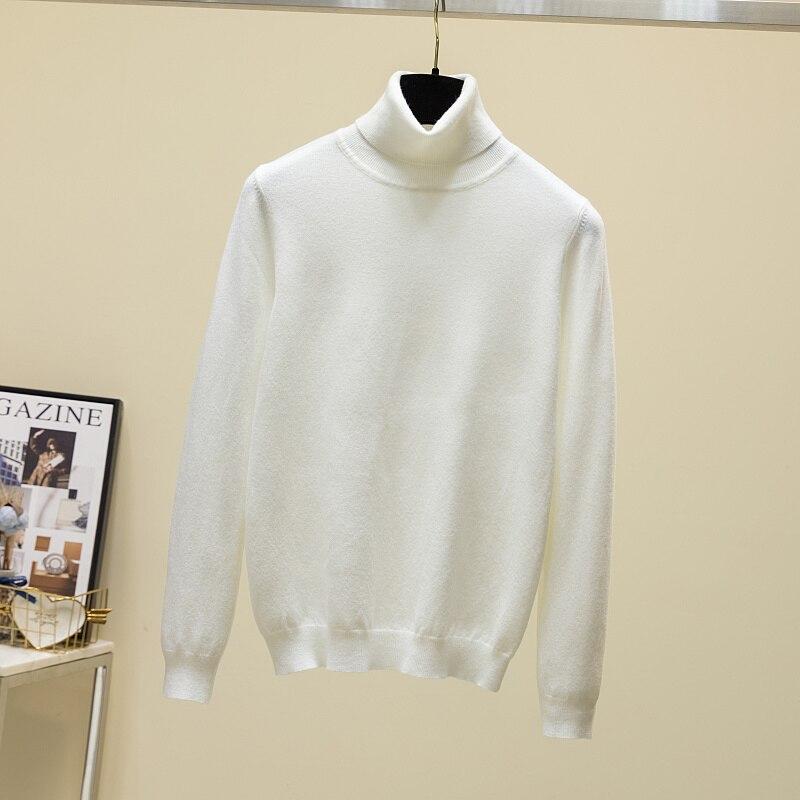 Rollkragen Pullover Wolle Frauen Pullover Herbst Winter 2023 Unten Gestrickte Pullover Jumper Langarm Lässige Strickwaren Tops 28712