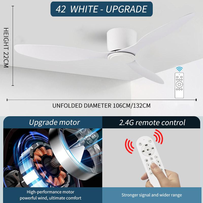 

Современные черно-белые низкопольные потолочные вентиляторы с двигателем постоянного тока мощностью 30 Вт с дистанционным управлением, простые потолочные вентиляторы без подсветки для дома 95-265V