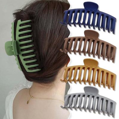 13CM Korean Solid Color Large Hair Claw Elegant Acrylic Ponytail Clip Hairpins Barrette Crab for Women Girls Hair Accessories