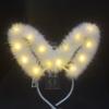 Realistic Glowing Plush Headband LED Light Luminous Bunny Headband  Amusement Park