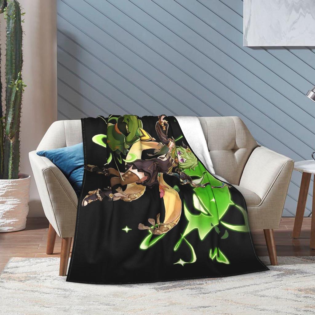 Genshin Impact Collei Wish Gacha Velvet Throw Fashion Blankets Splash Art for Bedding Knitted Fashion Blanket Travel Super Soft Multi-functi