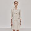 Hiikeu Tailored Double-Breasted Dress_Beige