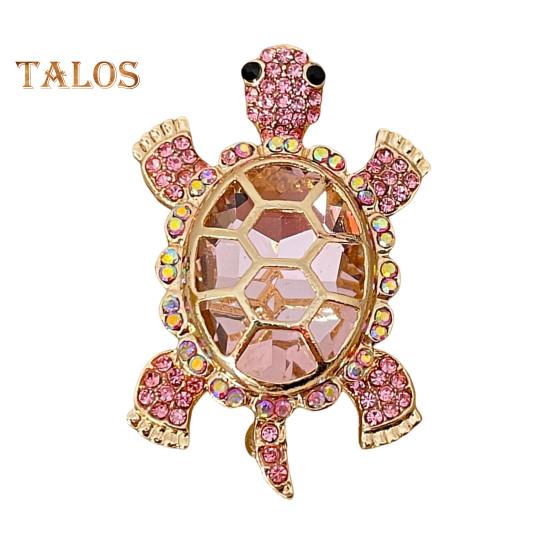 Women Turtle Brooch Rhinestone Anti-slip Faux Crystal Wear-resistant Suit Coat Collar Hat Scarf Decoration Clothes Pin Prom Party Garment Jewelry