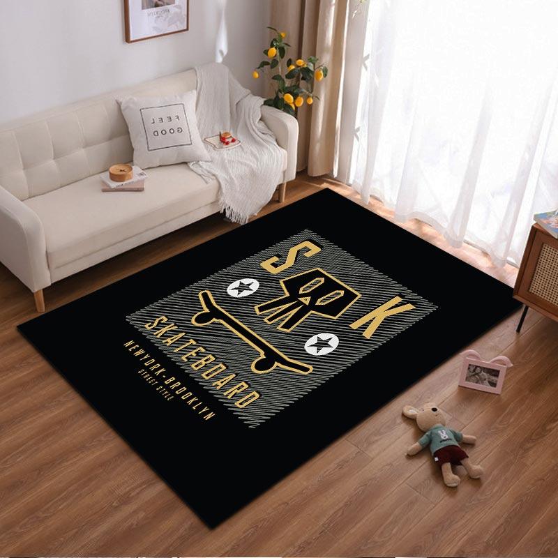 

Skateboard Themed Carpet with Skull Design for Urban Style Decor Suitable for use as an anti-slip for living room bedroom sofas 40x60cm( 15x23in )