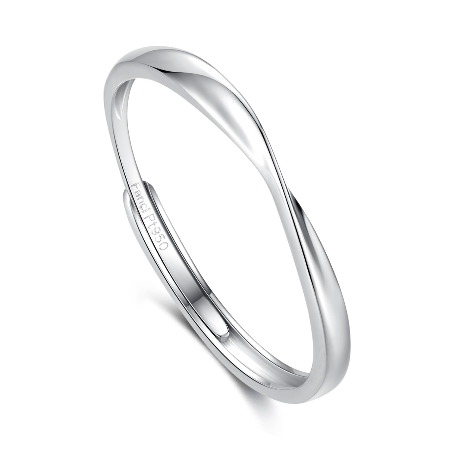 

Platinum Ring Pt950 Ring Adjustable Shiny Gift Box Gift Wrapping Day Christmas Birthday Gift Piece Adjustable from Size 14 to Size [FANCIME] Men s