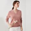 Zhaojun Women's V-Neck Pure Cashmere Sweater