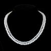 4/6Mm Glass Pearl Double Necklace Women's Fashion Neck Chain Sweater Chain Imitation Pearl Bridal Collarbone Chain