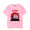 Funny Cute Art Japanese Cat Graphic for Cat Lover Catzilla TShirt Graphic T Shirts Womens Clothing Fashion Tshirt