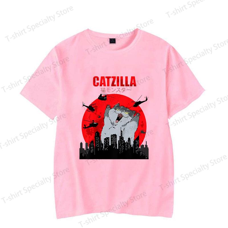 Funny Cute Art Japanese Cat Graphic for Cat Lover Catzilla TShirt Graphic T Shirts Womens Clothing Fashion Tshirt