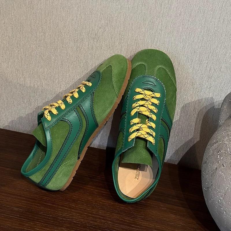Fashion Women's Sneakers Shoes Flats New Autumn Genuine Leather Ladies Moral Training Shoes Casual Flat Shoes Women Zapatos De Mujer