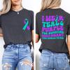 I Wear Teal & Purple Suicide Prevention Awareness Shirt, Suicide Awareness Tee, Teal Purple Ribbon, Mental Health T-shirt, Depression Outfit