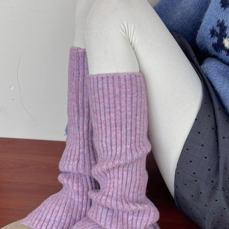 Acrylic Leg Warmers for Women Warm Soft Lightweight Long Socks Cold Weather Indoor Outdoor Activities