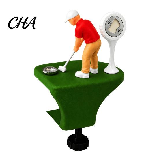 Bierflaschenverschluss-Fänger Öffner Golf-Flasche mit eingebauter Metallklinge und drehbarer Klemme, Mini-Golfer-Klemme Putter-Design Magnetischer Fänger, Lustiges Geschenk 1pc brown