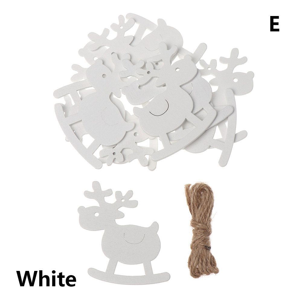 Wood Crafts Drop Pendant Christmas Tree Decoration Xmas Hanging Wooden Ornaments Santa/Elk/Angel