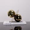 Golden Ball Abstract Crafts, Stainless Steel Desktop Decoration, Spherical Geometric Art Decoration, Room Decoration